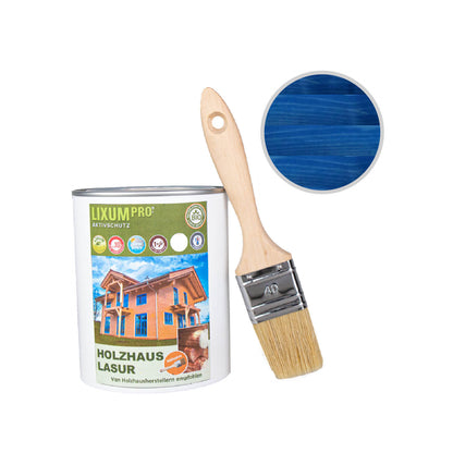 Biological wooden house & log house glaze - wood protection & wood care for inside & outside