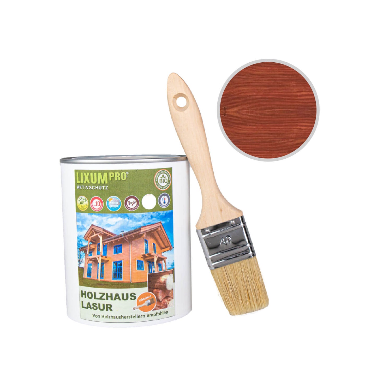 Biological Wooden House & Log House Glaze - Protection en bois et soins en bois pour l'intérieur et l'extérieur